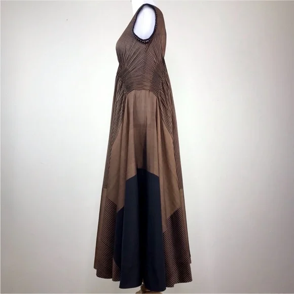 SWGT Very. Elegant Brown Striped Dress - Picture 7 of 7